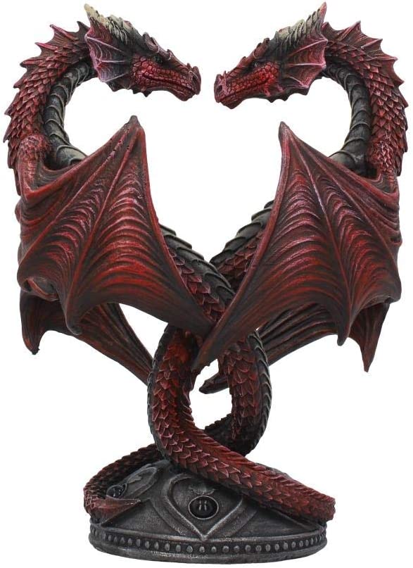 Nemesis Now Dragon Heart Anne Stokes Valentine's Edition Kerzenhalter, 23 cm, Rot,