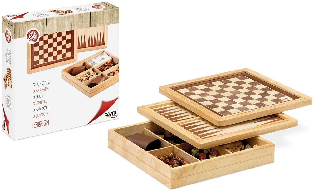Cayro Schach-, Dame- und Backgammon-Set