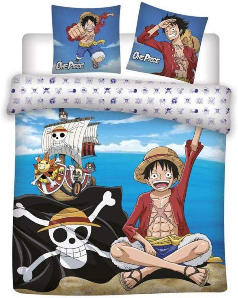 Gamesland One Piece Ruffy Bettwäsche-Set, 240 x 220 cm, 100 % Baumwolle