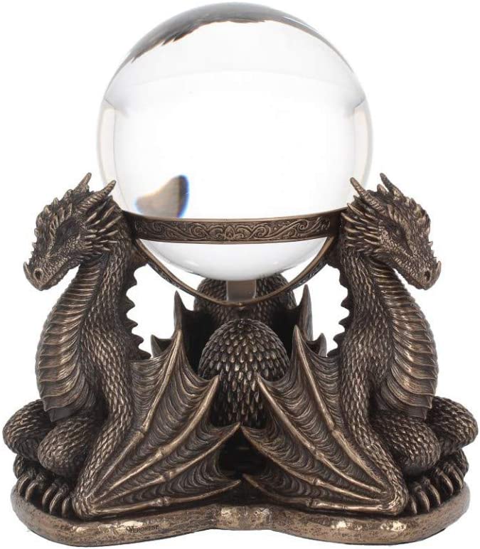 Nemesis Now Dragons Prophecy Crystal Ball Holder 18.5cm Bronze, Resin