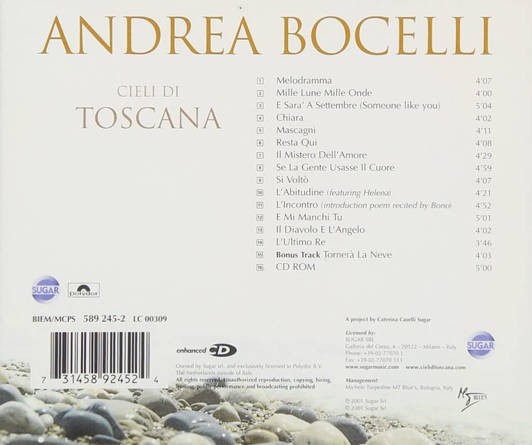 Andrea Bocelli - Cieli di Toscana [Audio CD]