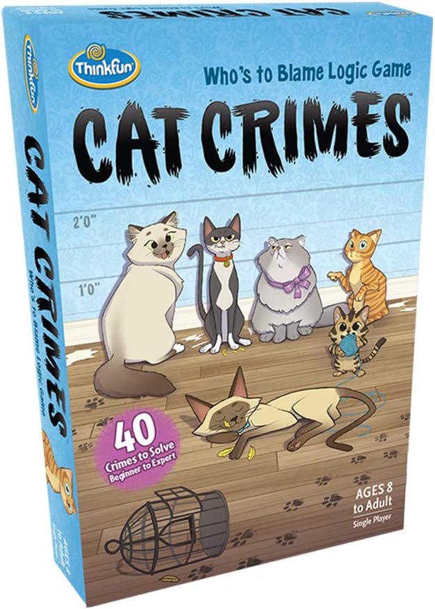 Thinkfun Cat Crimes Who's to Blame Logik-Herausforderungsspiel für Kinder ab 8 Jahren – Denksportaufgabe