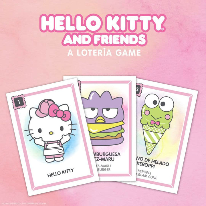 Hello Kitty® and Friends Loteria|Traditionelles Loteria Mexicana-Glücksspiel|Spiel im Bingo-Stil mit individueller Grafik und Illustrationen von Hello Kitty|Inspiriert von spanischen Wörtern und mexikanischer Kultur