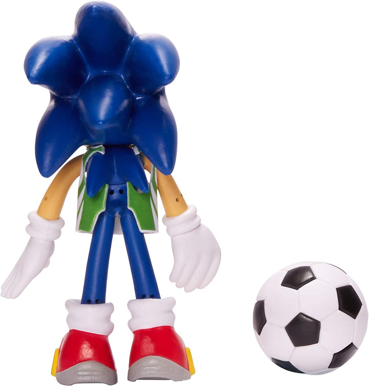 Sonic The Hedgehog Figura de acción de juguete coleccionable de 4 pulgadas con balón de fútbol