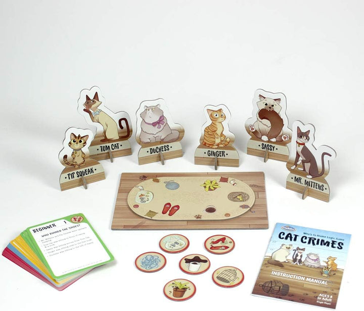 Thinkfun Cat Crimes Who's to Blame Logik-Herausforderungsspiel für Kinder ab 8 Jahren – Denksportaufgabe