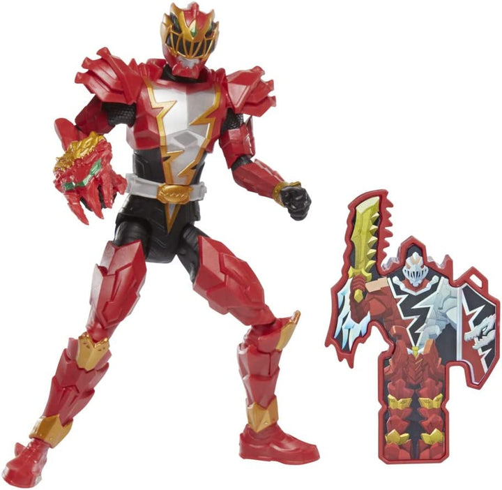 Power Rangers Dino Fury Dino Knight Red Ranger 15 cm Actionfigur Spielzeug mit Dino