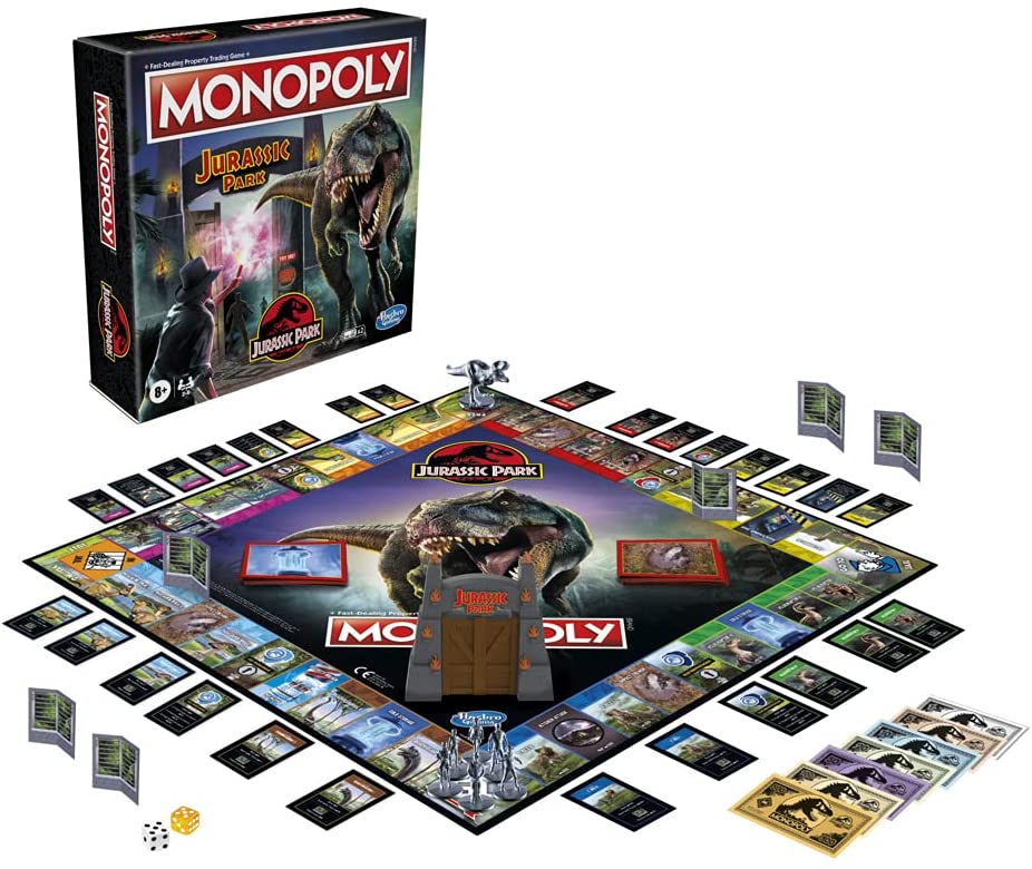 Monopoly Jurassic Park Edition Board Game for Children Aged 8 and Up