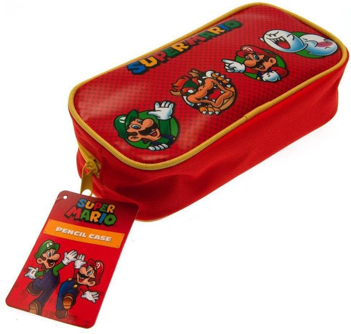 Nintendo Unisex_Adult Super Mario Character Circles Rectangle Pencil Case, red, 21cm x 10cm x 10cm