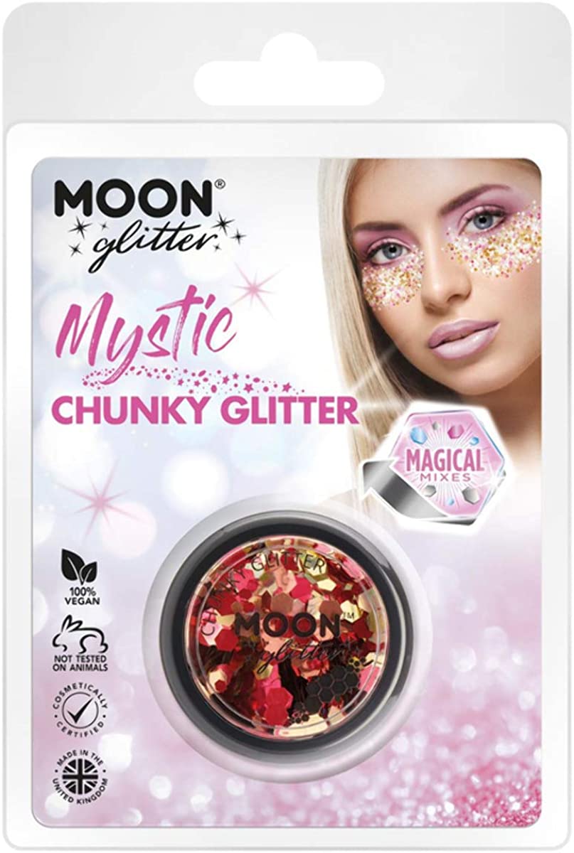 Smiffys Moon Glitter Mystic Chunky Glitter, Mixed Colours