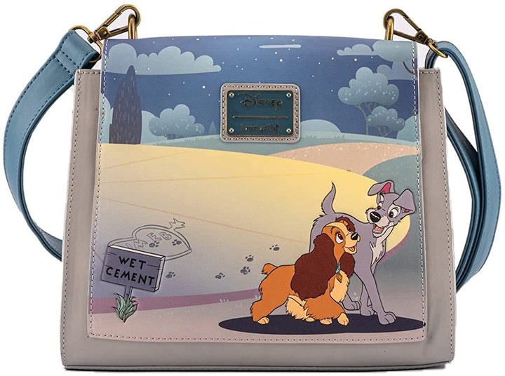 Loungefly Disney Lady and the Tramp Heart Wet Cement Umhängetasche