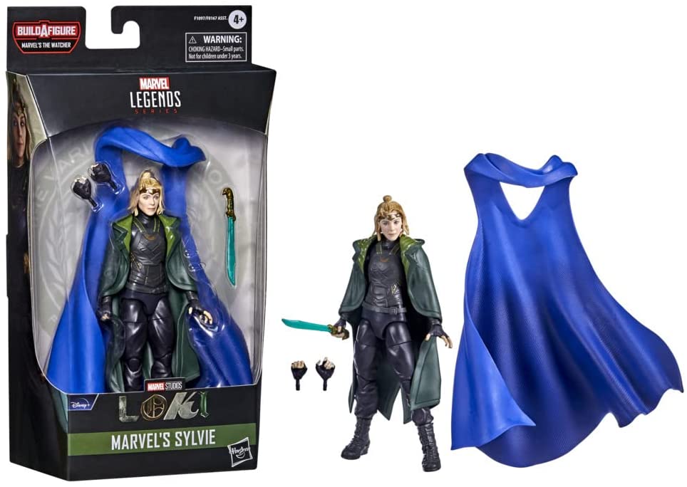 Marvel Legends Series 15 cm großes Actionfiguren-Spielzeug Marvels Sylvie, Premium-Design, 1 Figur, 3 Zubehörteile und 1 Build-a-Figure-Teil, mehrfarbig