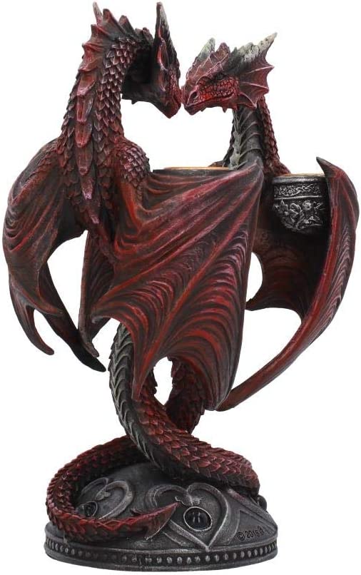 Nemesis Now Dragon Heart Anne Stokes Valentine's Edition Candle Holder 23cm Red,