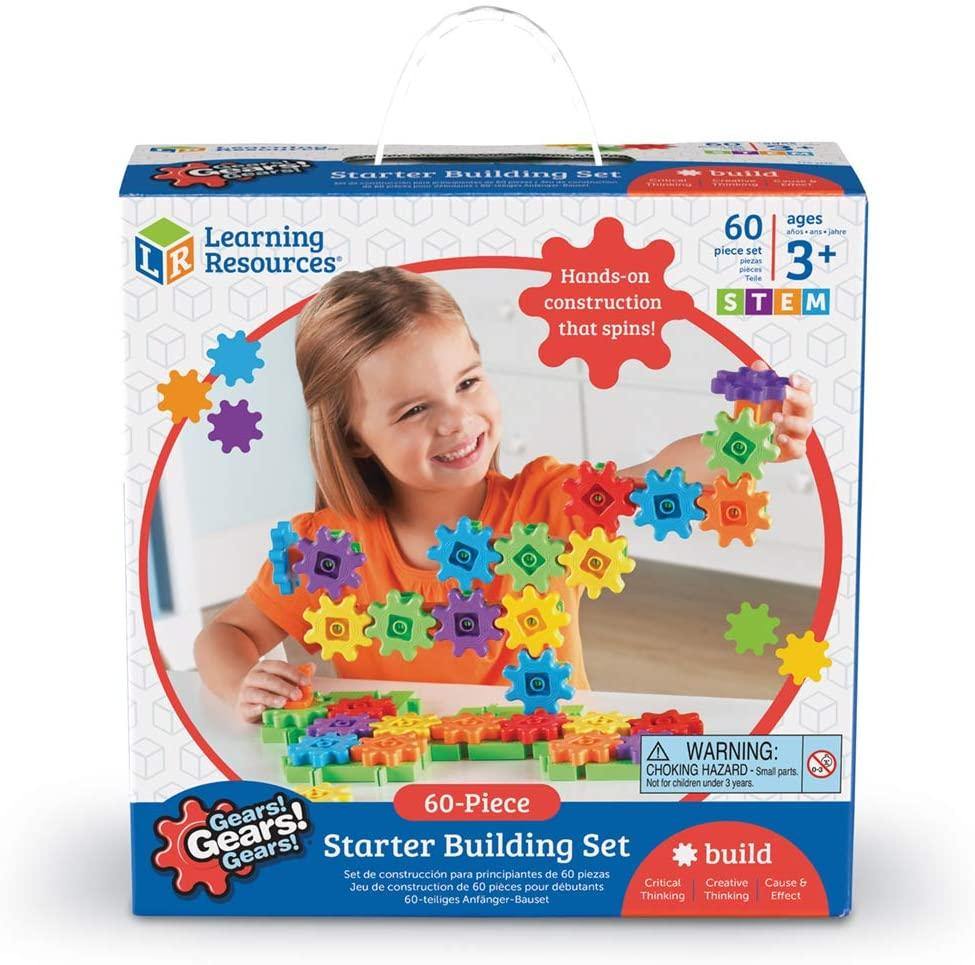 Learning Resources LER9215 Gears Starter Building 60 Piece Set Multicoloured - Yachew