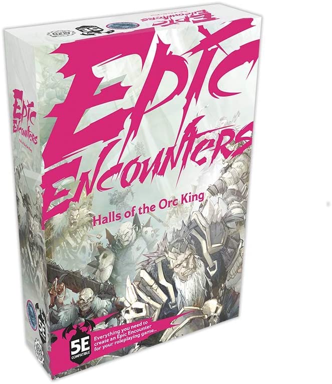 Epic Encounters: Hall of the Orc King - RPG Fantasy Roleplaying Tabletop Game with 20 Orc Miniatures, Double-Sided Game Mat, & Game Master Adventure Book with Monster Stats, 5E Compatible
