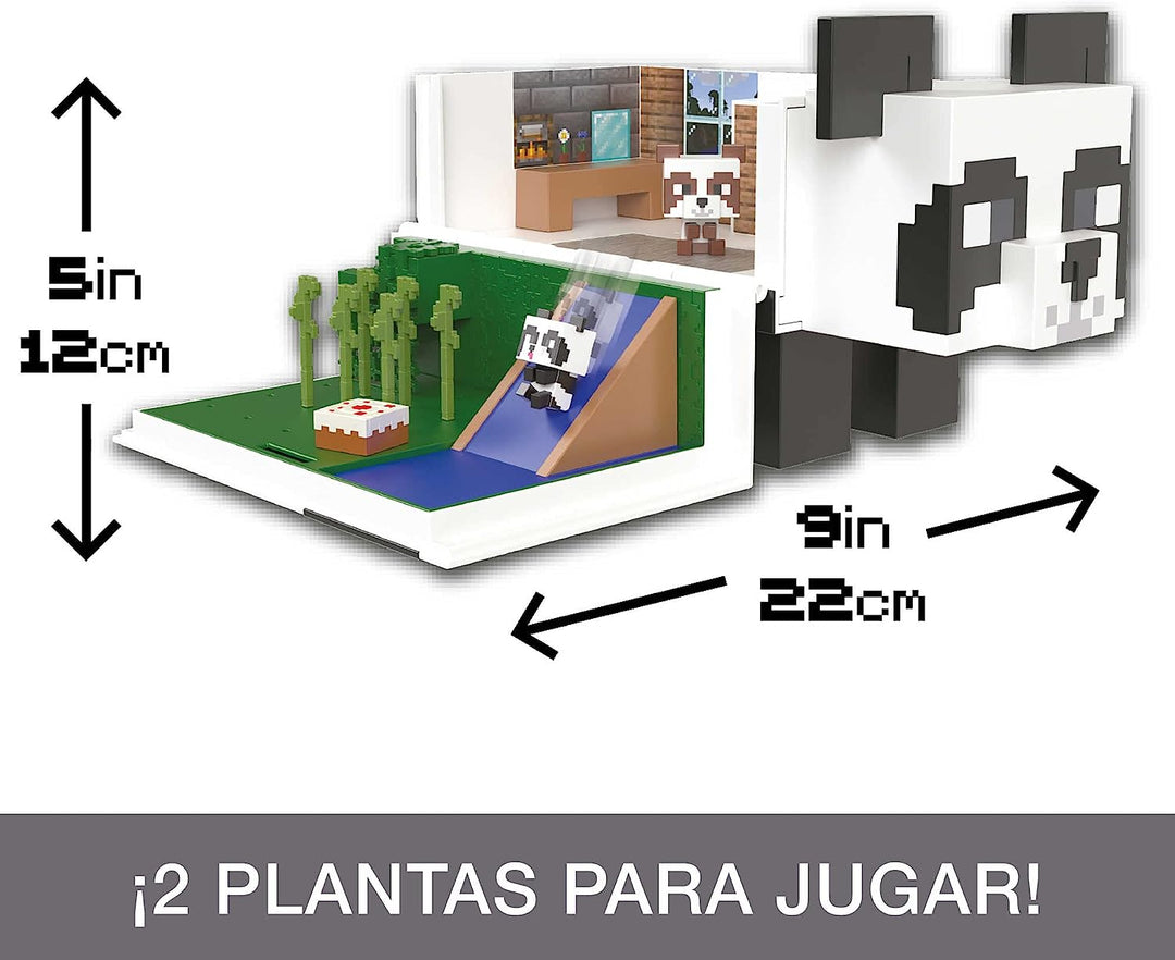 ?Minecraft Toys Panda Playhouse Spielset und Mob Head Minifigur, Geschenk für Kinder,
