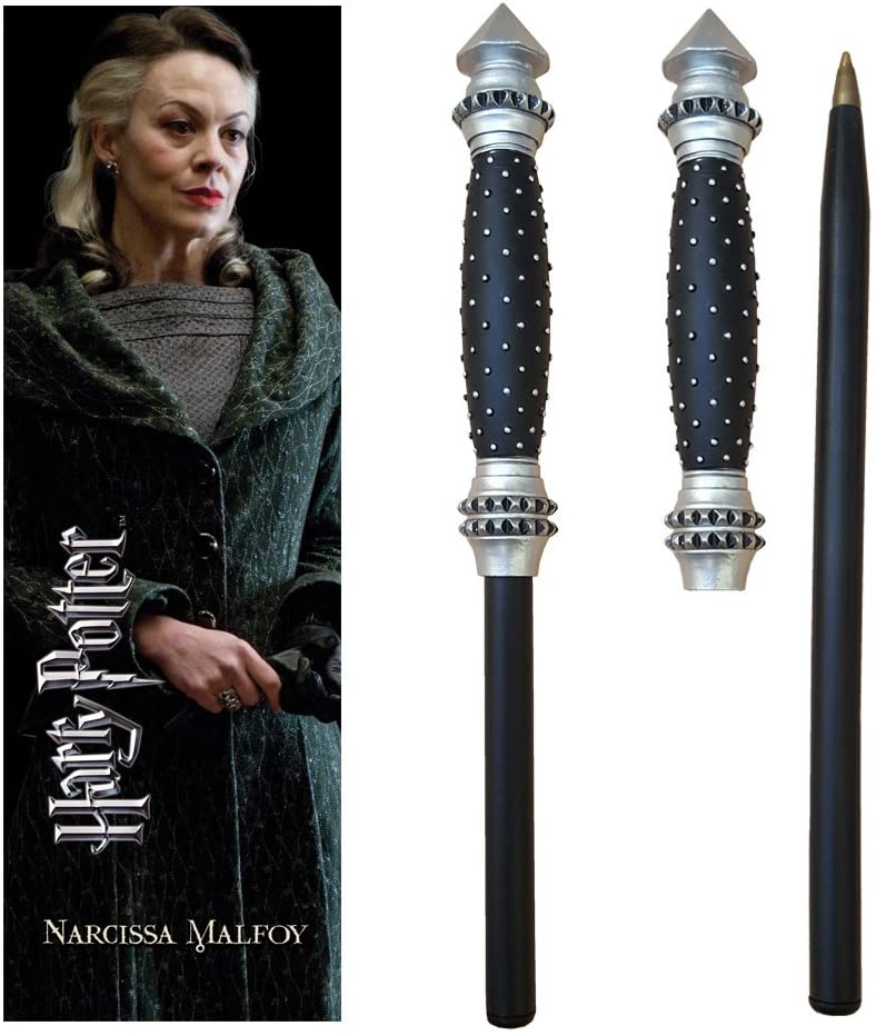 The Noble Collection Harry Potter Narzissa Malfoy Zauberstab, Stift und Lesezeichen – 9 Zoll (23 cm) Briefpapier-Set – offiziell lizenziertes Filmset, Film-Requisiten, Zauberstab-Geschenke