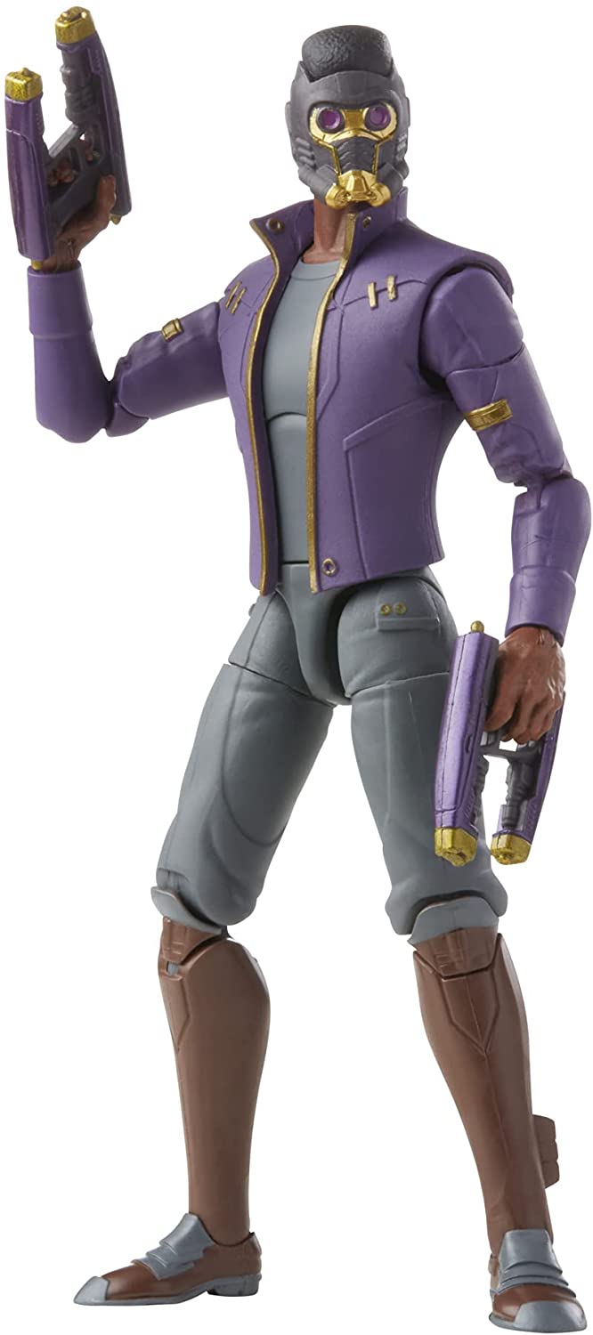 Marvel Legends Series 15 cm große Actionfigur T'Challa Star-Lord, Premium-Design, 1 Figur, 3 Zubehörteile und Build-A-Figure-Teil, mehrfarbig