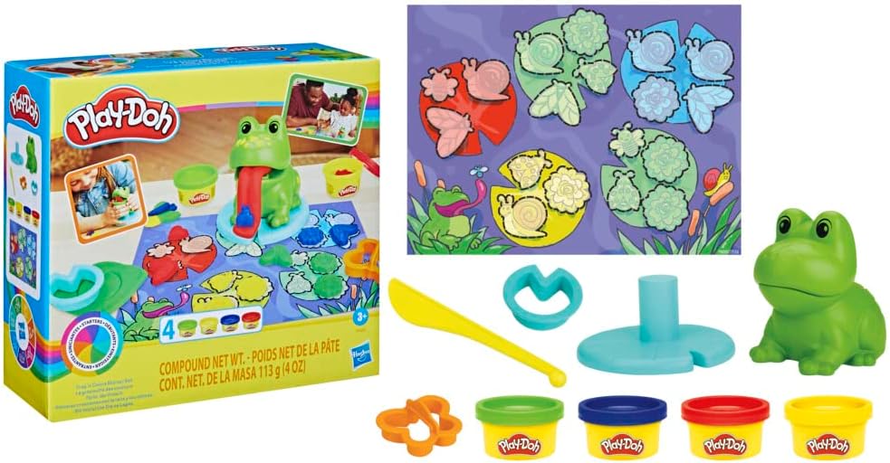 Play-Doh Frog 'n Colors Starter-Set, 4 Dosen, Vorschulspielzeug