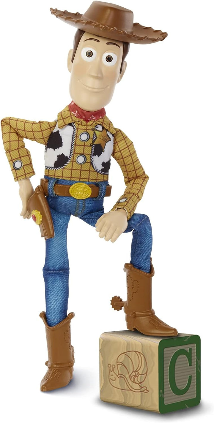 Disney Pixar Toy Story Roundup Fun Woody Large Talking Figure, 12 In Scale, Posa