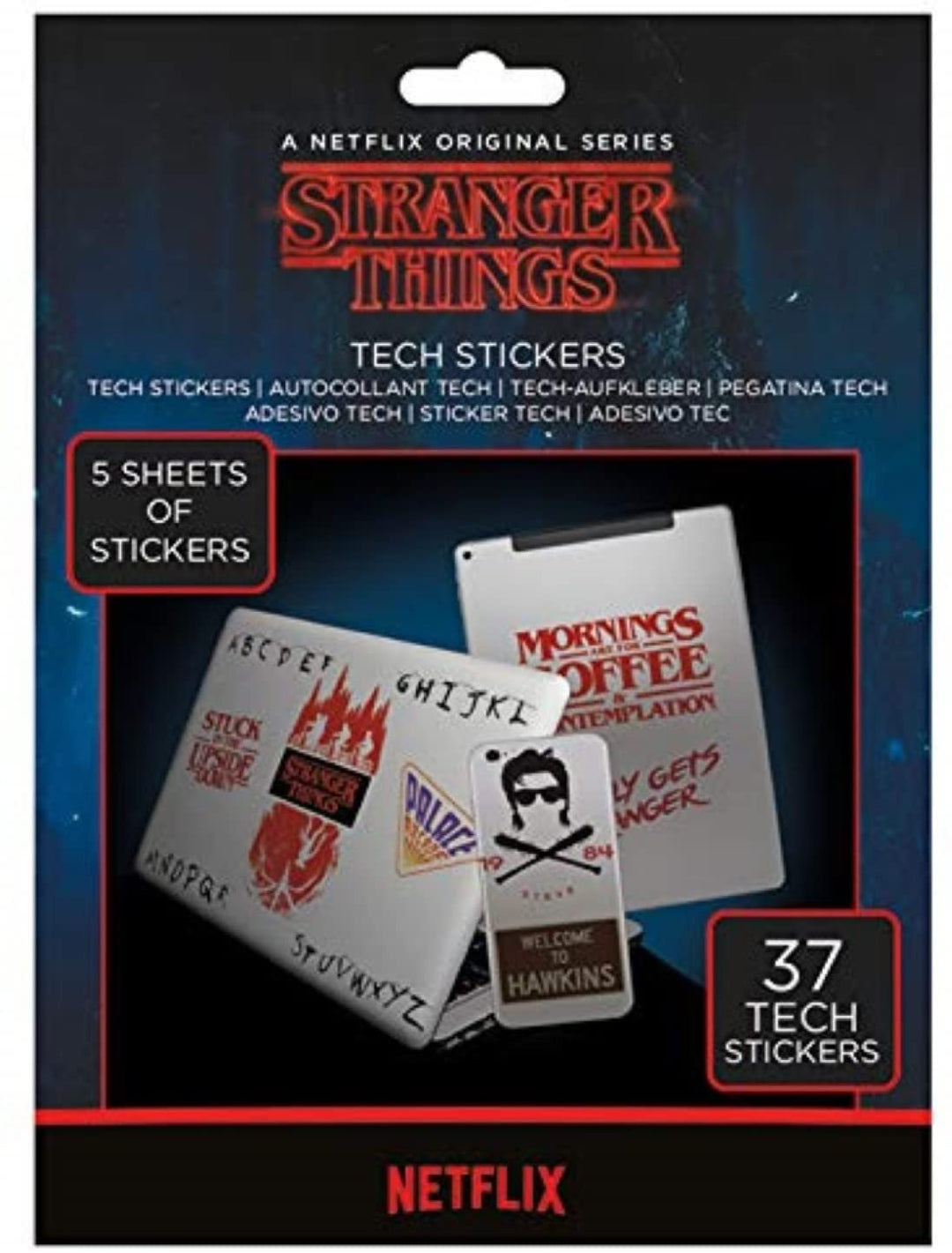Pyramid International Stranger Things Packung mit 37 Tech-Aufklebern – offizielles Merchandise, mehrfarbig, 18 x 24 cm, TS7403
