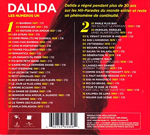 Les Numeros Un De Dalida - Dalida [Audio CD]