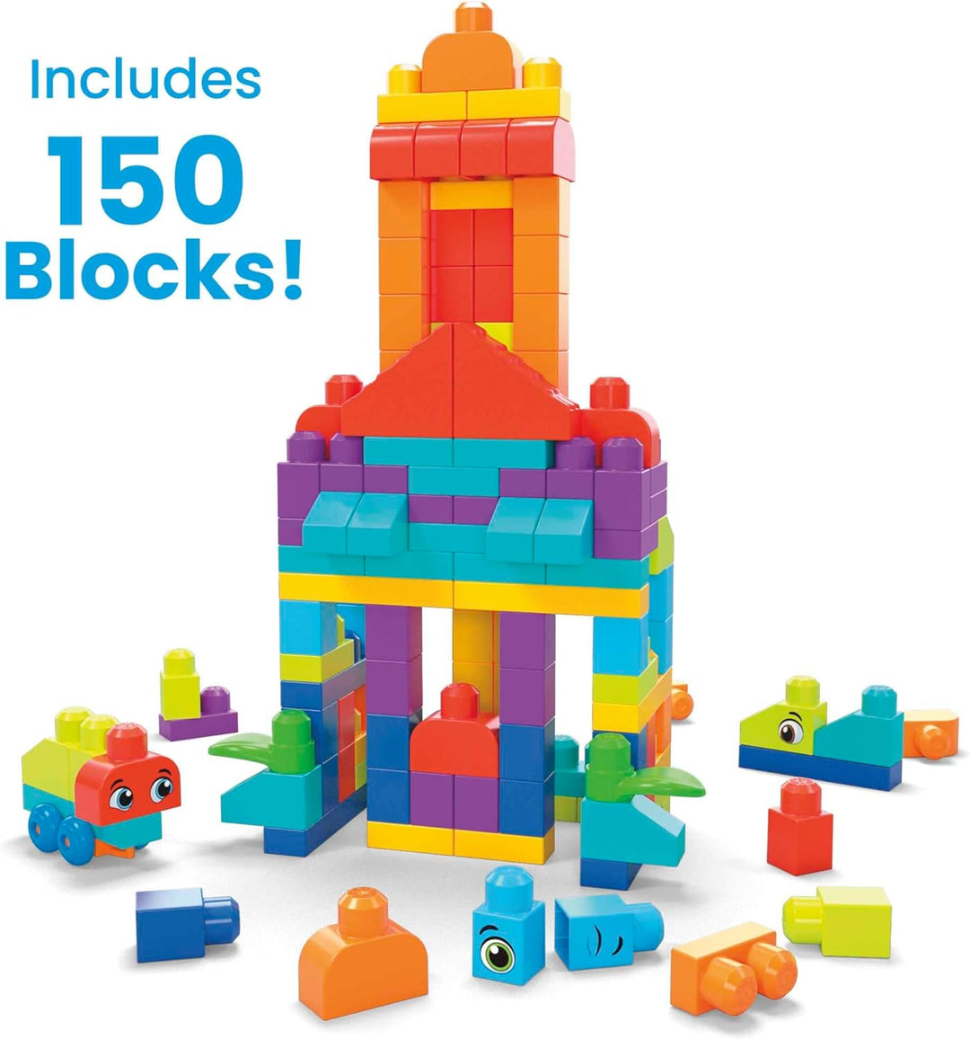 ?MEGA BLOKS Bigger Building Bag building set with 150 big and colorful building blocks, and 1 storage bag