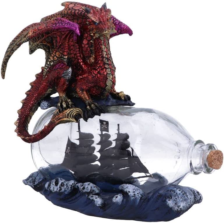Nemesis Now The Voyage Dragon Bottle Figurine, Red, 21.5cm (U6006V2)