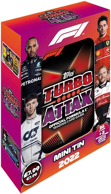 Topps – Turbo Attax Formel 1 2022 – Sammlerdose (rot) – offizielle F1-Sammelkarten