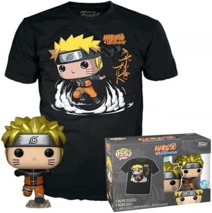 Funko POP! &amp; T-Shirt: Naruto – Naruto Run – Metallic – XL – T-Shirt mit Sammlerstück