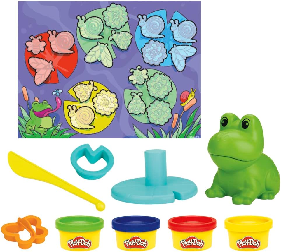 Play-Doh Frog 'n Colors Starter-Set, 4 Dosen, Vorschulspielzeug