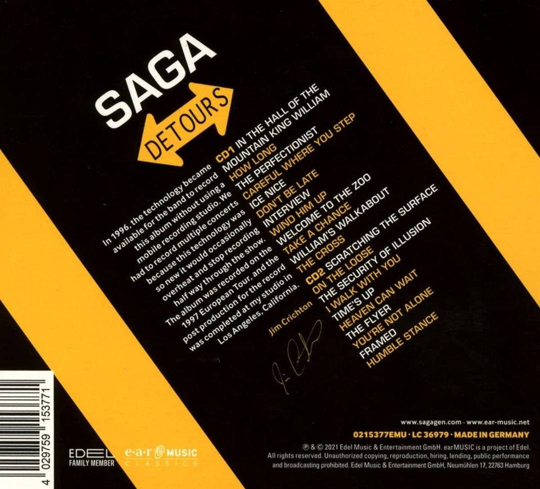 Saga – Detours (Live) [Audio CD]
