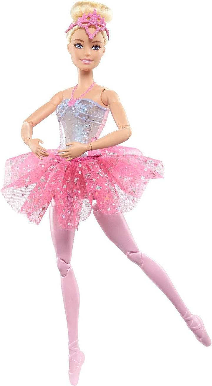 ?Barbie-Puppe | Zauberhafte Ballerina-Puppe | Blondes Haar | Leuchtfunktion | Tiara a
