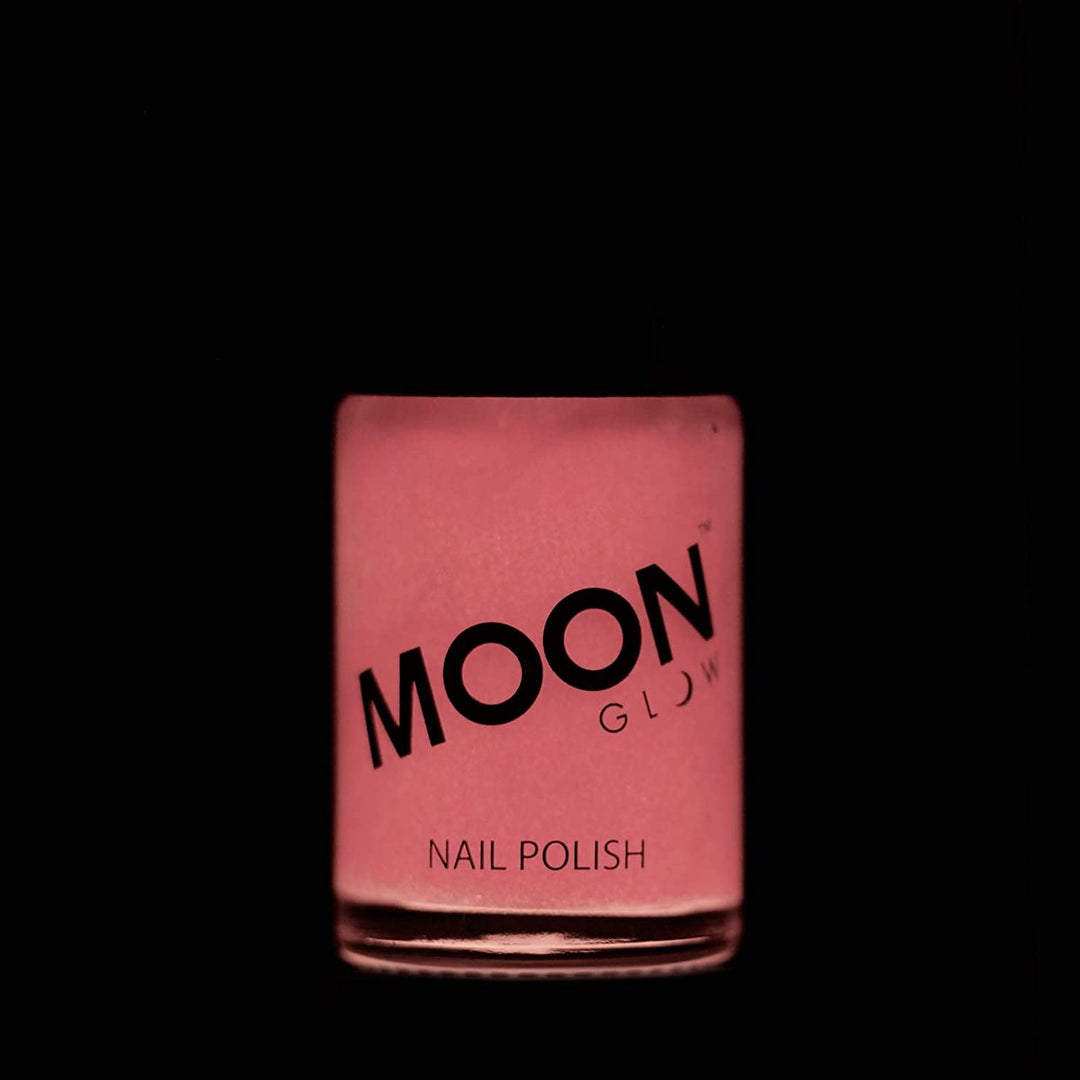 Moon Glow - Glow in the Dark Nail Varnish 14ml Pink – Phosphorescent - Charge to glow