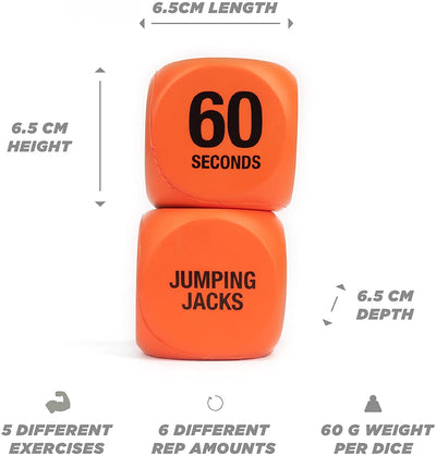 Phoenix Fitness RY1051 Exercise Dice for Workout Fun - Fitness Decision Dice - Switch Up Training Routines, HIIT and Exercises - Home and Gym - Orange