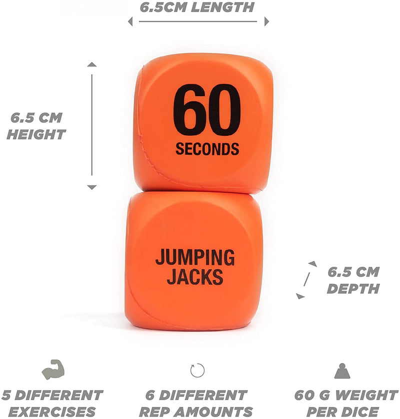 Phoenix Fitness RY1051 Exercise Dice for Workout Fun - Fitness Decision Dice - Switch Up Training Routines, HIIT and Exercises - Home and Gym - Orange