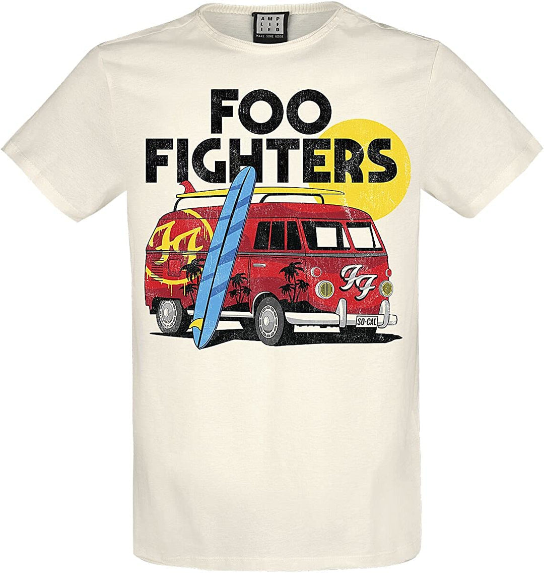 Amplified Unisex Foo Fighters, VW Van T-Shirt, Weiß, M