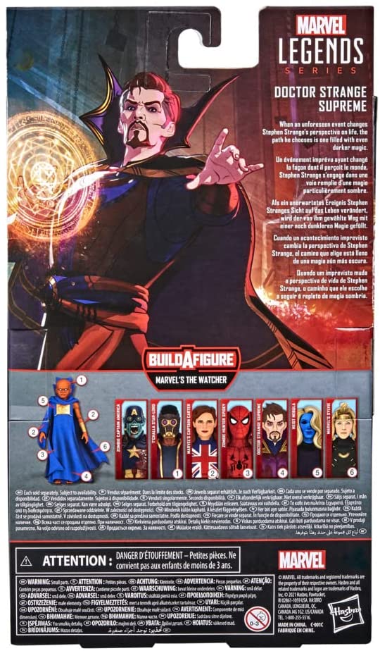 Marvel Legends Series 15 cm große Actionfigur Toy Doctor Strange Supreme, Premium-Design, 1 Figur, 1 Zubehör und Build-a-Figure-Teil, mehrfarbig