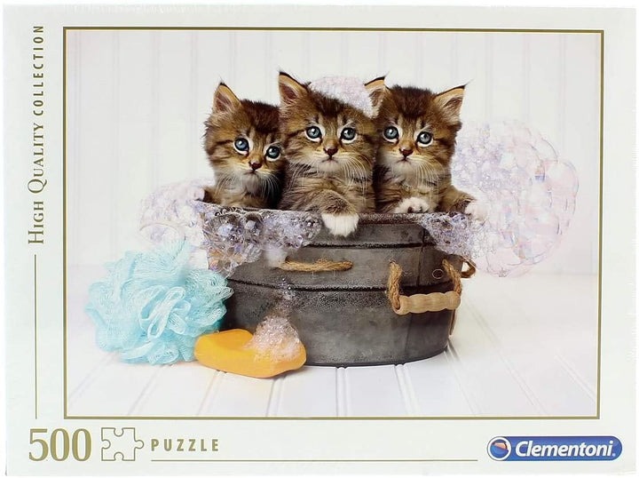 Clementoni – 35065 – Sammelpuzzle für Erwachsene und Kinder – Kätzchen und Seife – 500 Teile