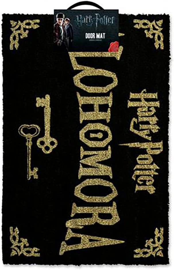 Harry Potter Alohomora Door Mat, Black and Gold