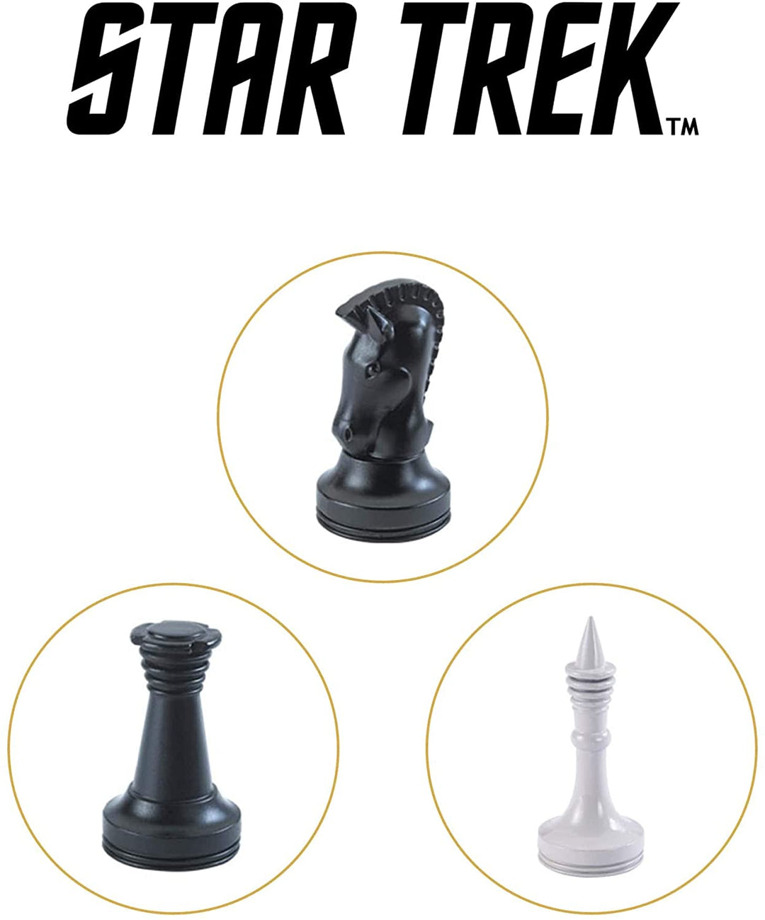 The Noble Collection Star Trek Tri-Dimensional Chess Set - 32 Highly Detailed Plastic Chess Pieces - Officially Licensed Star Trek TV Show Game Gifts