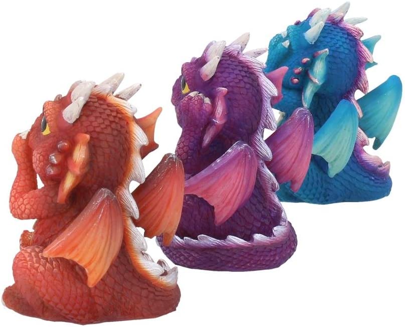 Nemesis Now B3756K8 Three Wise Dragonlings Figurine 8.5cm Red, Resin