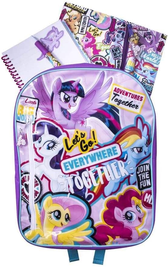 My Little Pony Rucksack-Briefpapier-Set, mit Schreibwaren gefüllter Rucksack, (L) 30 cm x (B) 10,5 cm (H) 38 cm