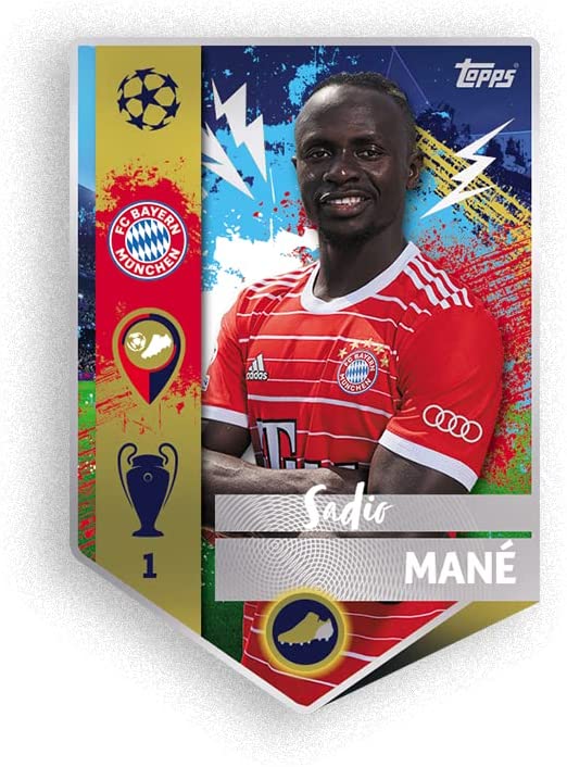 Topps UEFA Champions League 22/23 Fußball-Aufkleber – Multipack (60 Aufkleber, 6).