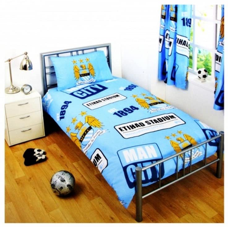Offizielles Bettwäsche-Set für Einzelbett von Manchester City – mehrfarbig