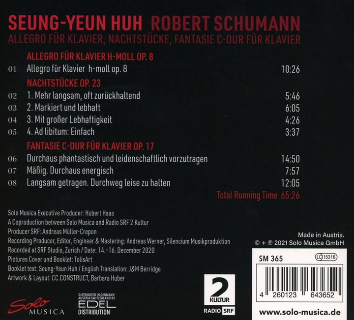 Schumann: Piano Music [Seung-Yeun Huh ] [Solo Musica: SM365] [Audio CD]