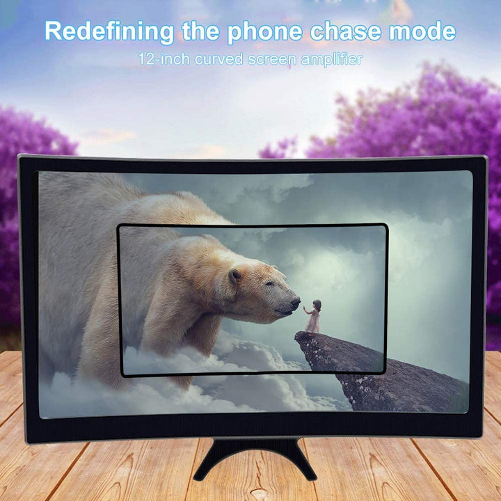RONGYE 12 Screen Amplifier with BT Speaker, Phone Screen Magnifier - HD 3D Film