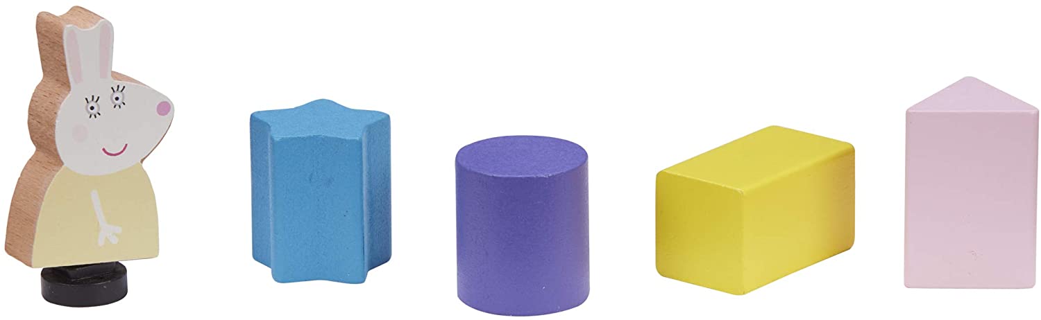 Peppa Pig Wooden School Bus - Push Along Shape Sorter with Magnetic Windows & Miss Rabbit Figure 3