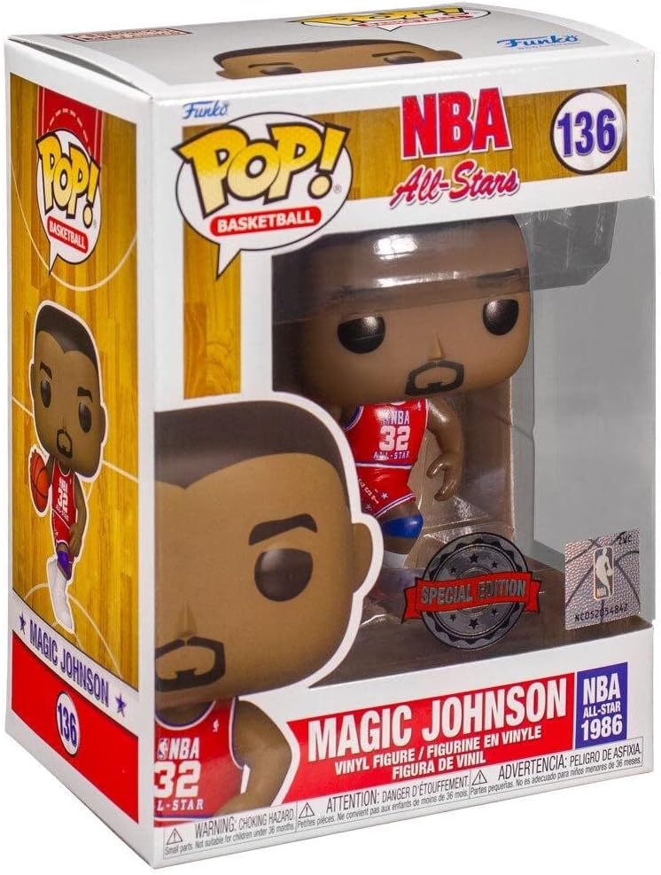 Funko 60849 Pop! Basketball: NBA All-Stars – Magic Johnson (Red Jersey Special E
