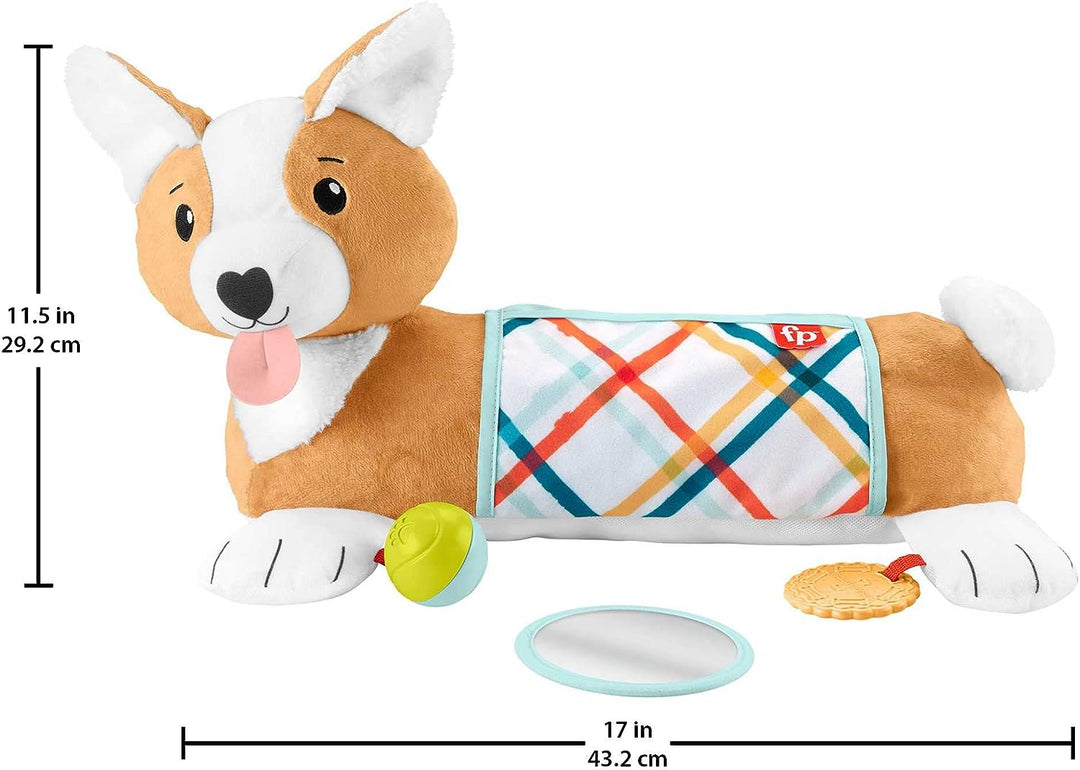 ?Fisher-Price Baby Tummy Time Toys, 3-in-1-Plüsch-Welpenkeil mit BPA-freien Zähnen
