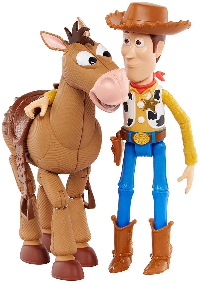 Disney GDB91 Pixar Toy Story 4 Woody und Bullseye, vom Film inspirierter Relativmaßstab zum Geschichtenerzählen, 2-Figuren-Packung